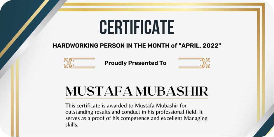 Appreciation Certificate